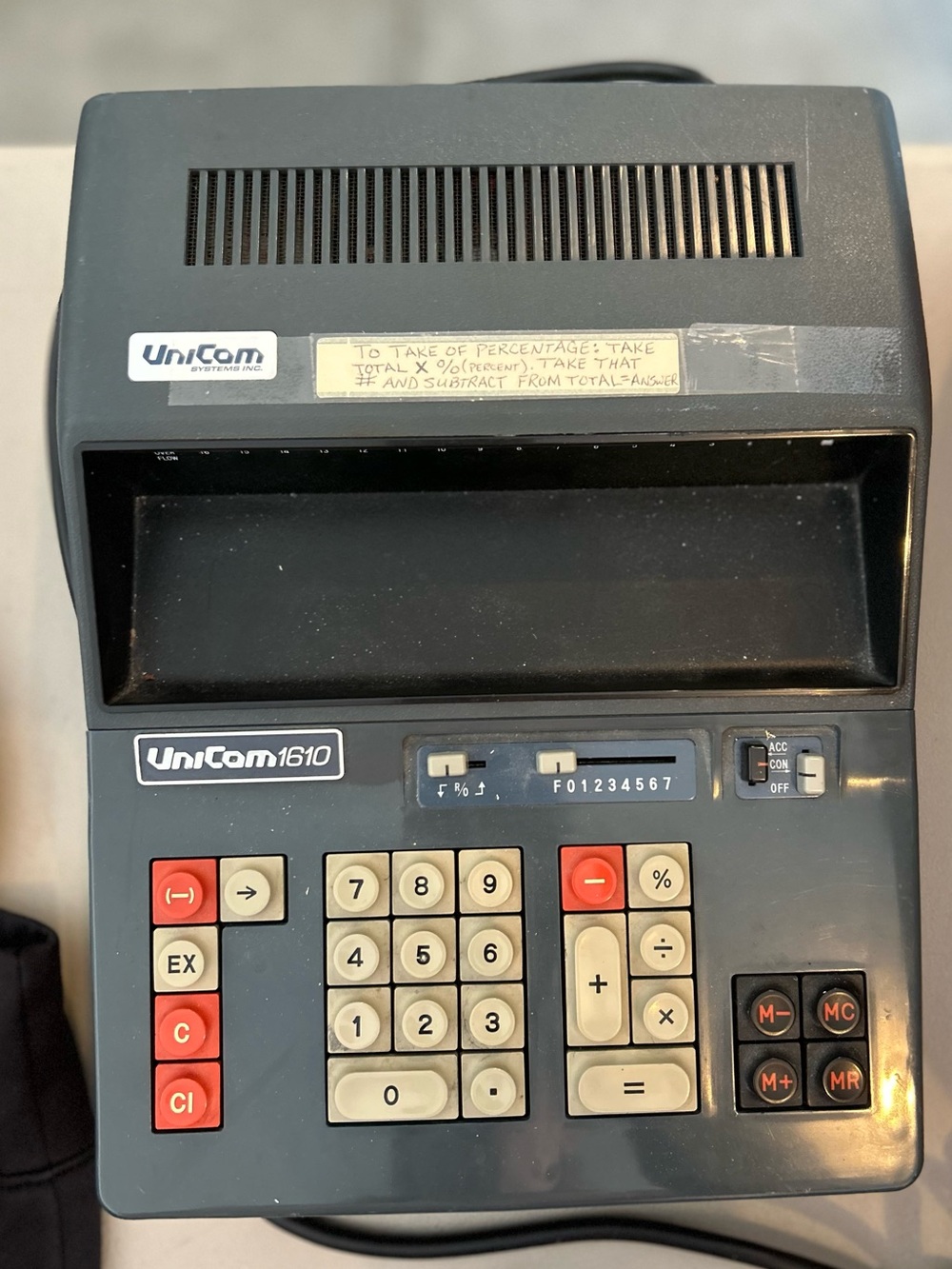 Unicom adding machine
